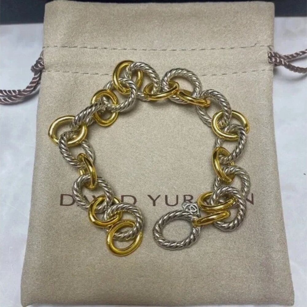 David Yurman Oval Link Chain Bracelet 21cm Length